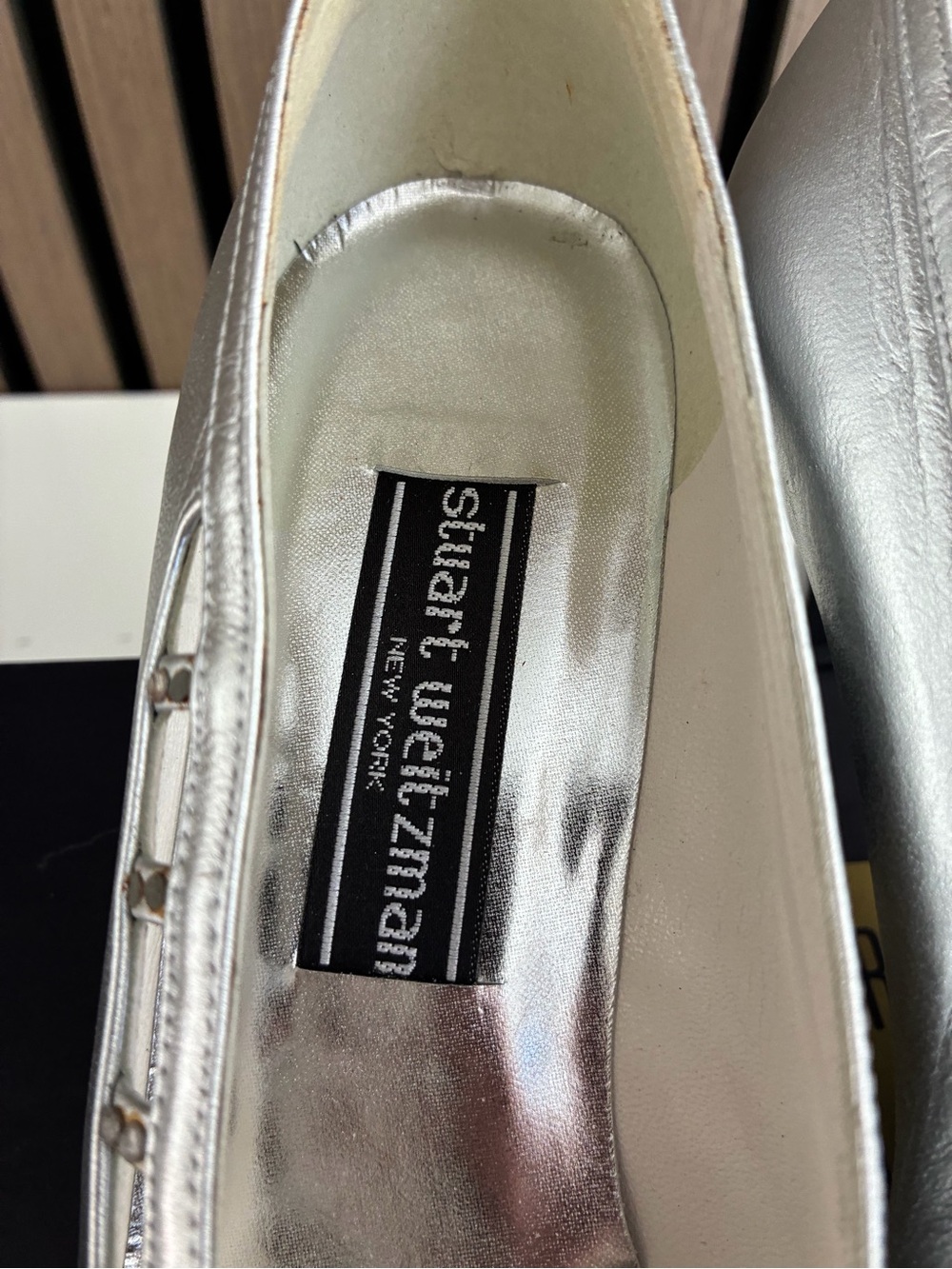 VTG STUART WEITZMAN Silver Leather Heels - Picture 4 of 8